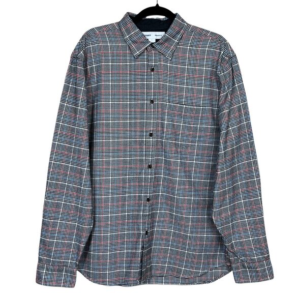 Old Navy Flannel Button Front Shirt Plaid Mens Large - Picture 1 of 8